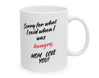 Ceramiczny kubek „Hangry Mom”, zabawny prezent na Dzień Matki