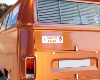 Naklejka na zderzak „Baby On Board” | Zabawna naklejka na samochód ze smoczkiem