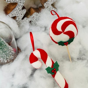 Candy cane tree ornament- Handmade tree ornament