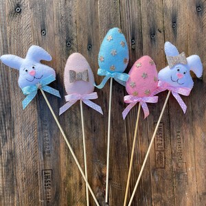 Felt easter decorations, Easter wands
