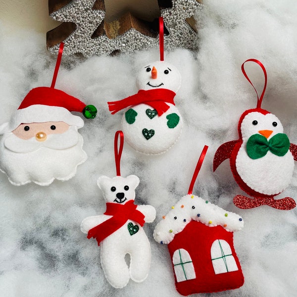 Felt Christmas Decorations Etsy UK