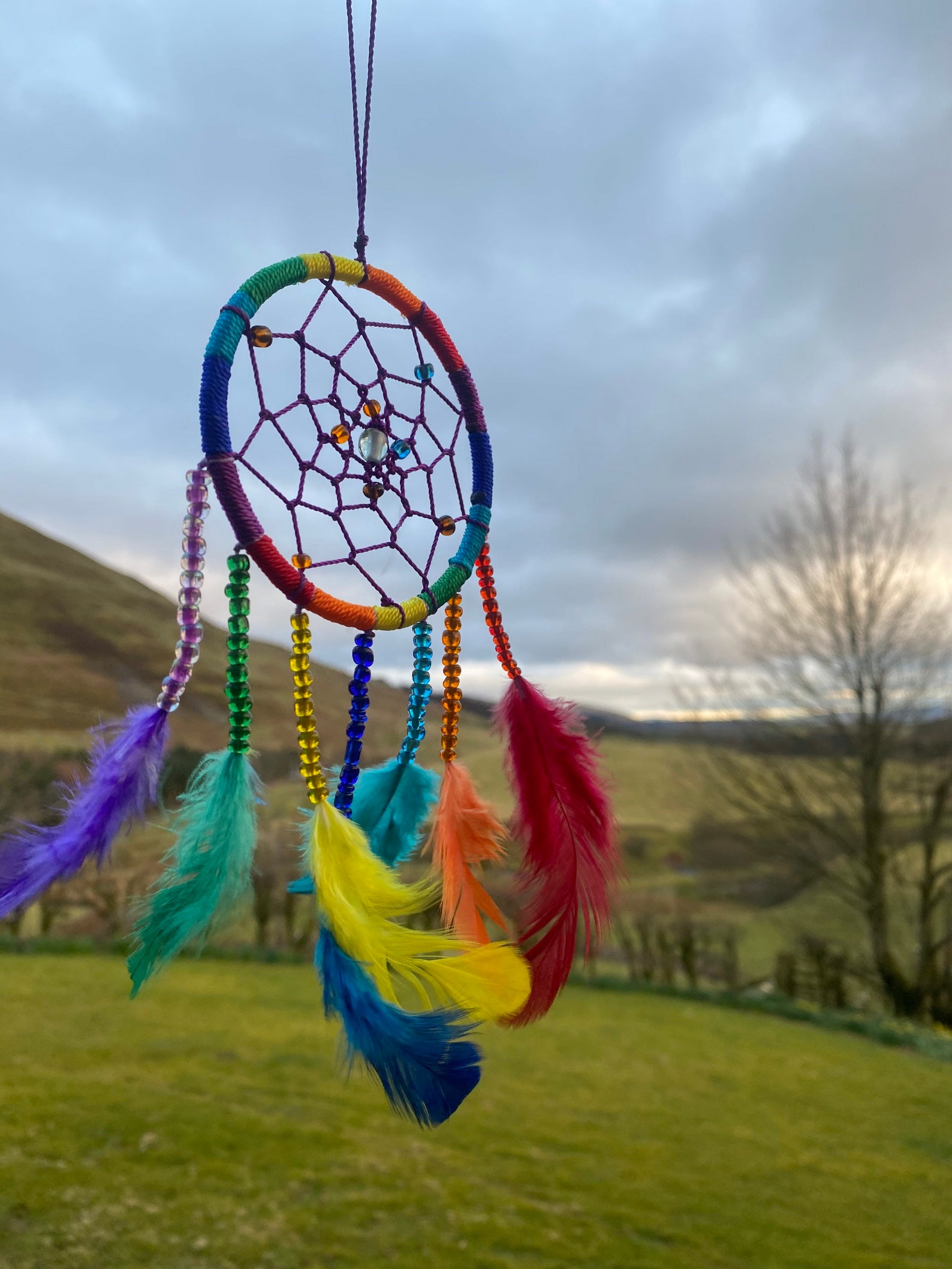Rainbow Multicolour Handmade in Bali Dream Catcher Fair Trade Etsy