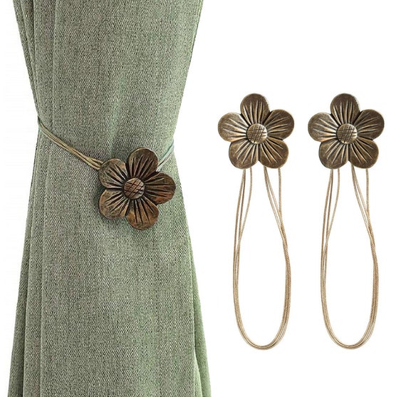 Vintage Curtain Tiebacks Resin Flower Etsy