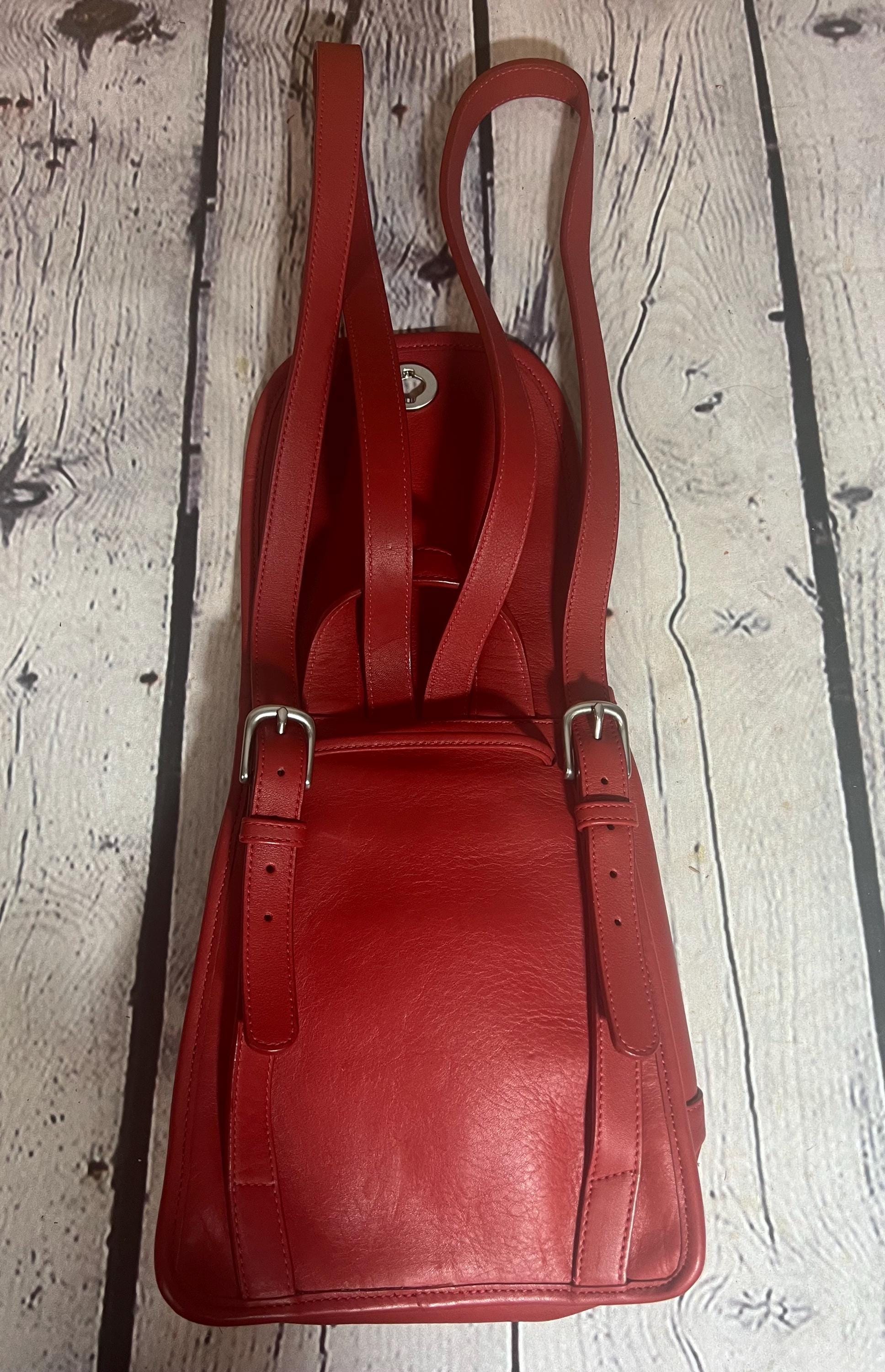 COACH Vintage Backpack bag Leather Red 9960 | eBay