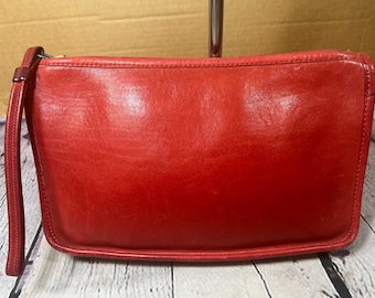 Vintage Coach Classic RED Leather Bags 9955 Trail Bag & 9755