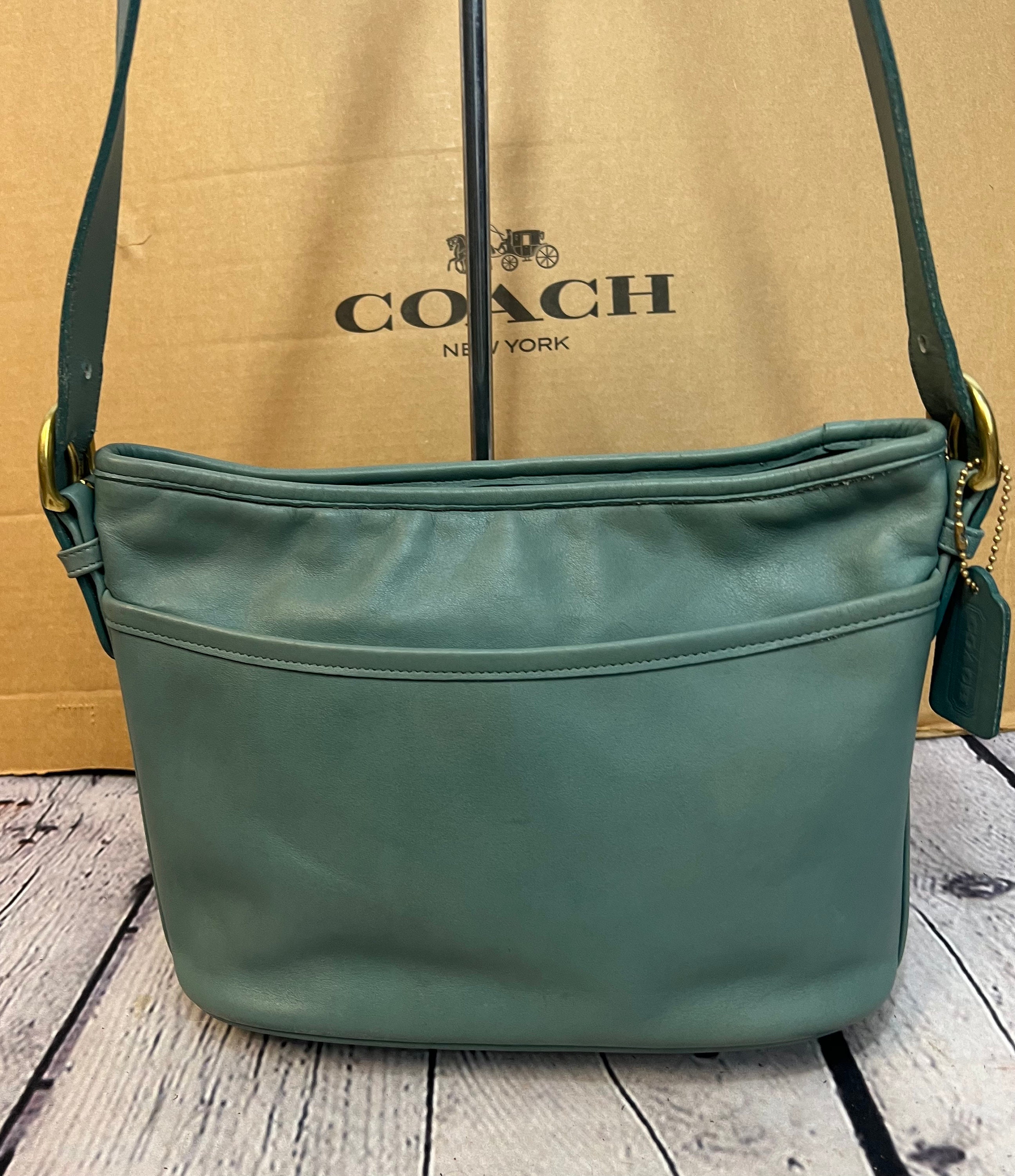 Vintage COACH 4143 Worth Bag Light Blue Leather NICE! - Etsy