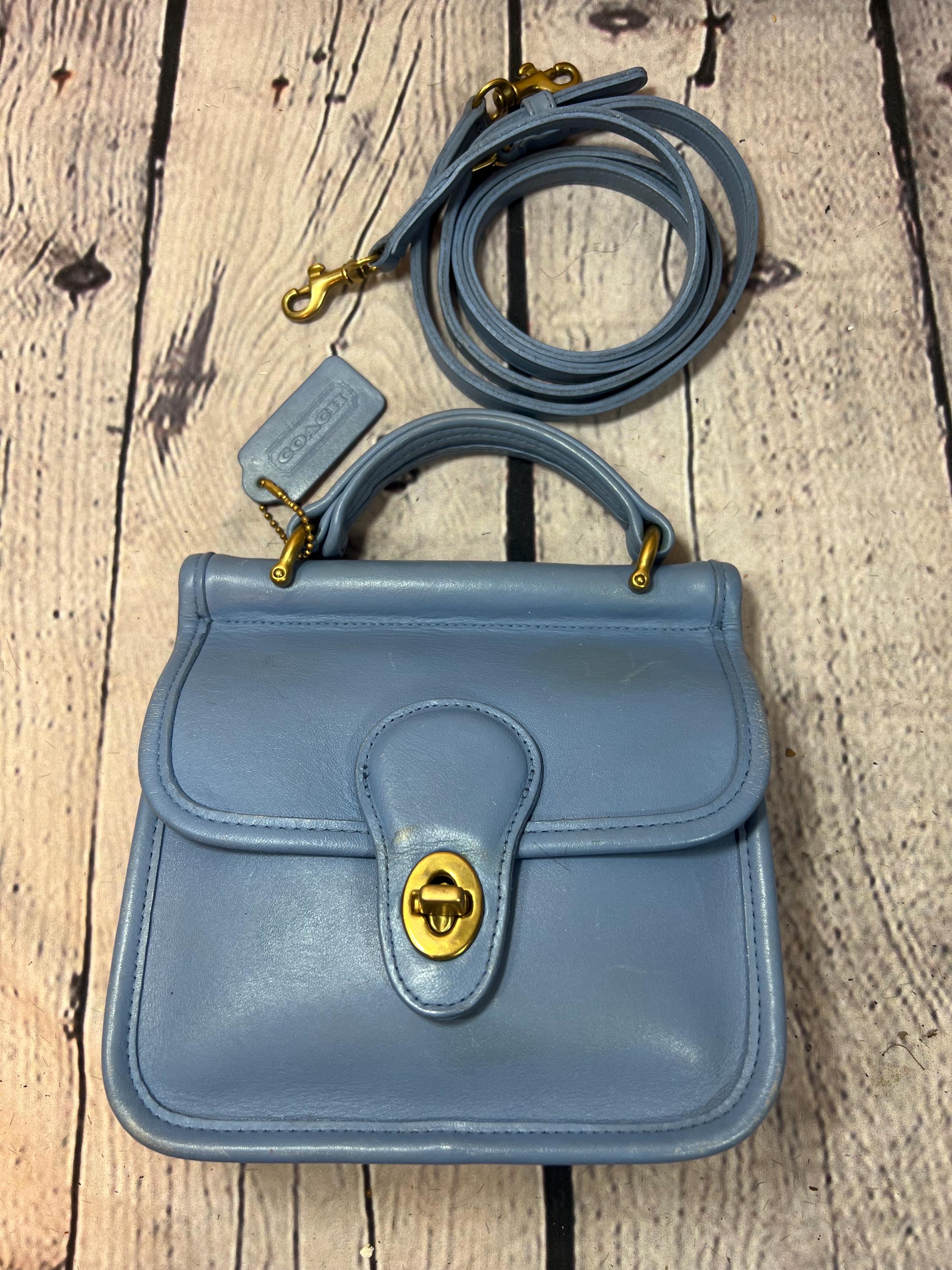 Vintage COACH 9023 Winnie Bag in RARE PERIWINKLE Blue Made '97