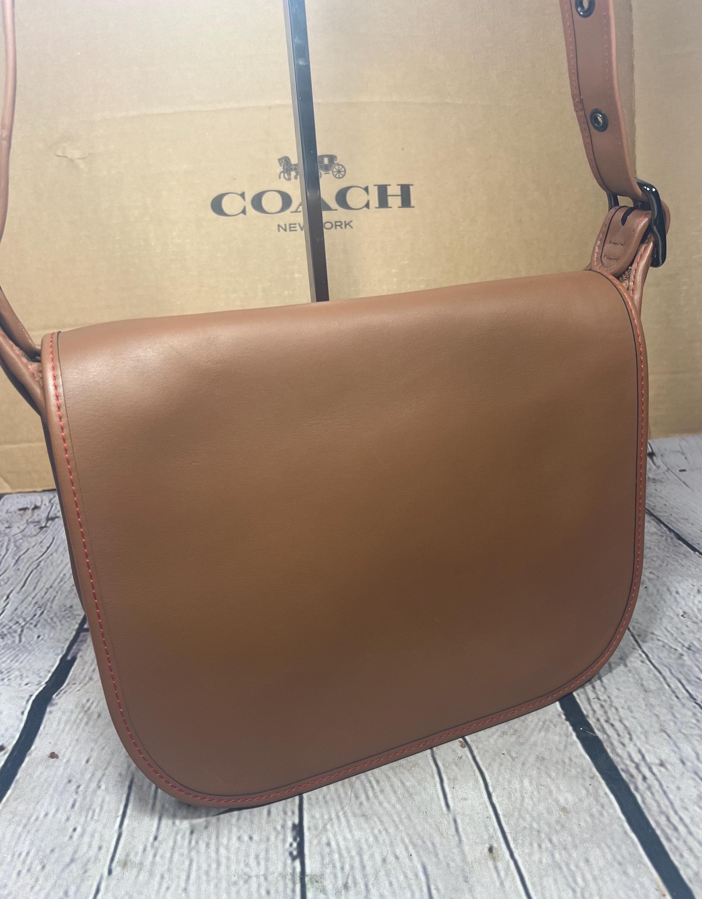 Coach 75th Anniversary 9170 Shoulder Pouch Bag British Tan Leather