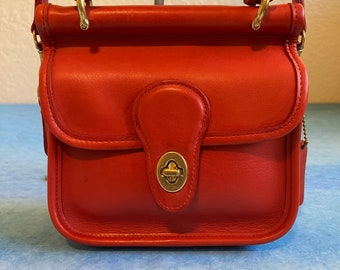 Vintage Coach Winnie 9023 In Cheerful RED Leather CUTE!