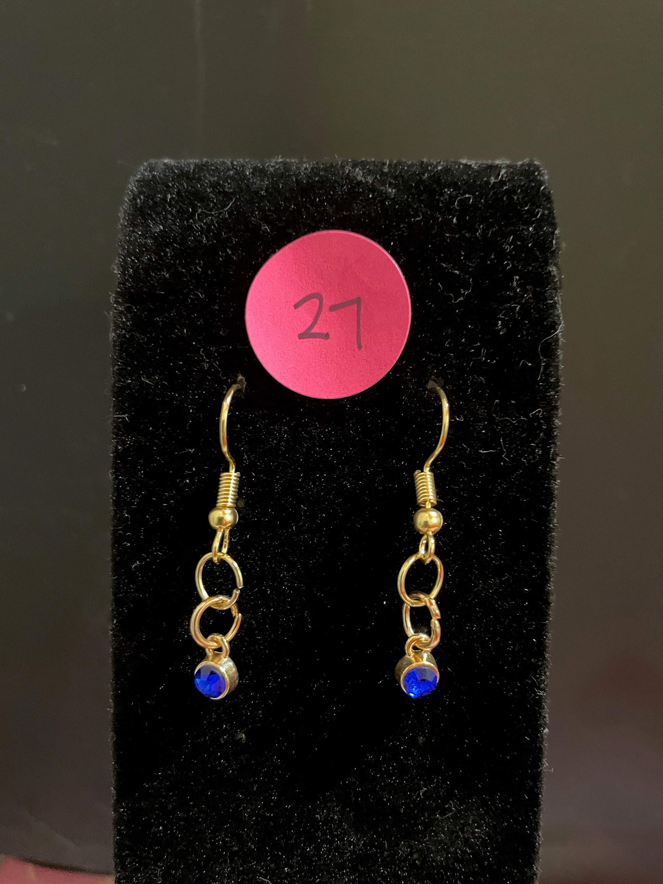 Royal Blue Crystal Dangle Earrings Etsy