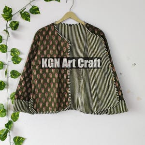Cotton Handmade Reversible Light Weight Quilted Short Jacket,WomenWear New Style Coat,Partywear Block Print Coat, Short Jacket Gift For He