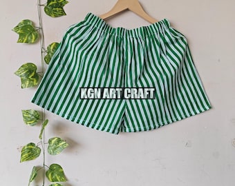 Baumwolle Pajama Shorts. Gibt einen coolen Look. Leichte Shorts 100% Baumwolle Block Gedruckt Shorts mit Elastischen Sehr weich und bequem Indianer