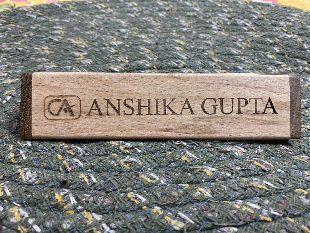 Personalized Wooden Desk Name Plate Custom Desk Wedge Name Etsy