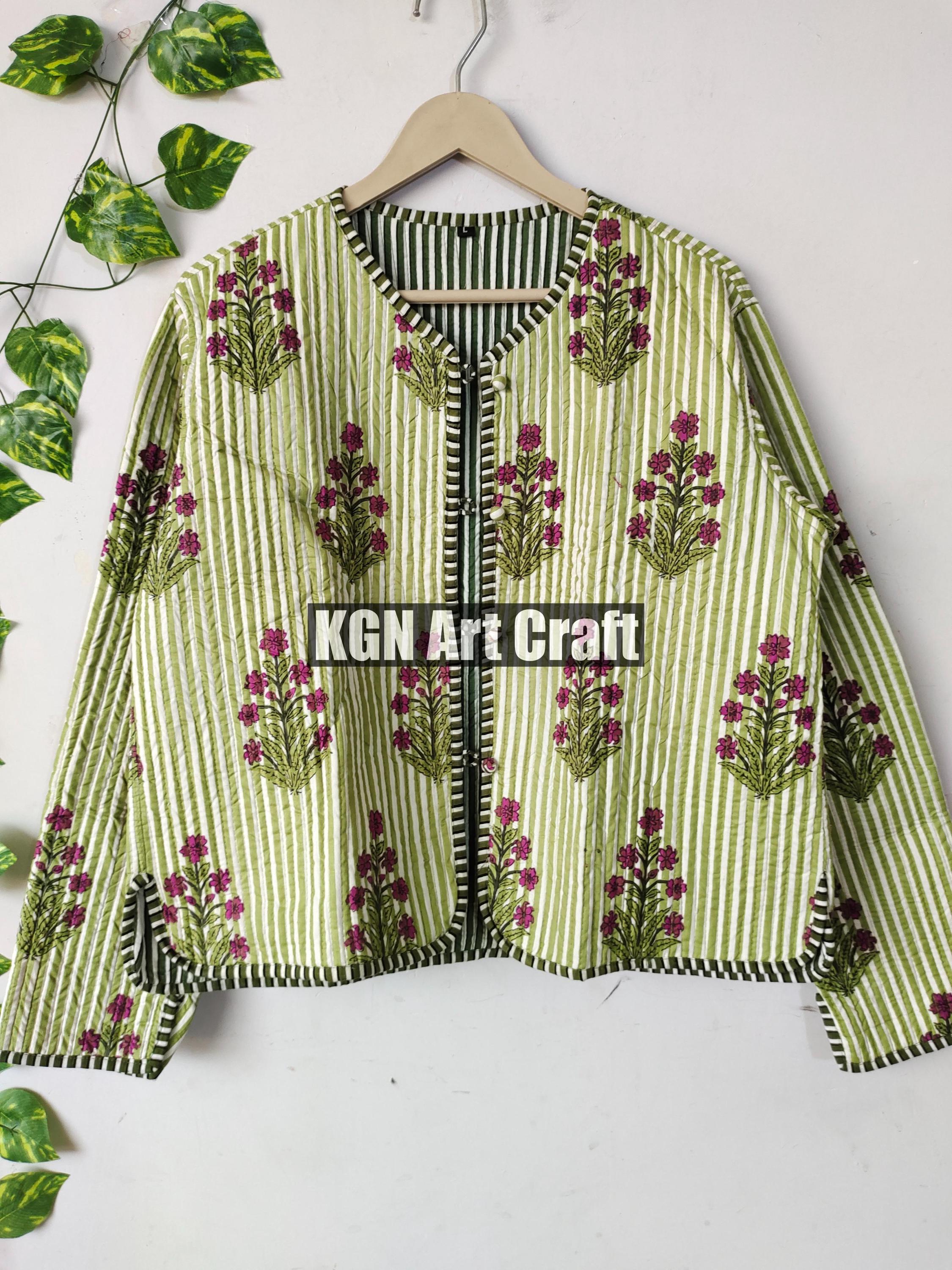 Indian Handmade Bridal Wedding Jacket Quilted Reversible Patchwork