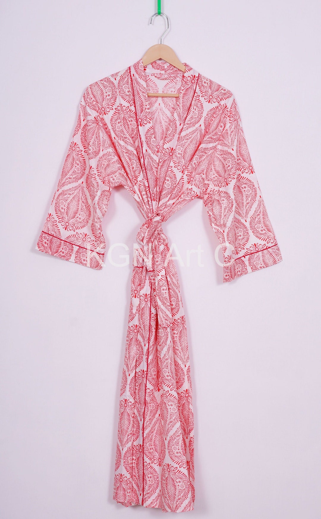 Beautiful Cotton Kimono Dress, Bath Robe Kimono, Hand Block Printed