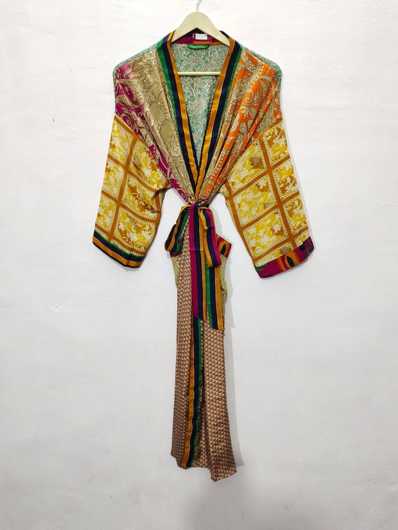Indian Vintage Silk Dressing Gown Women's Summer Wear Etsy