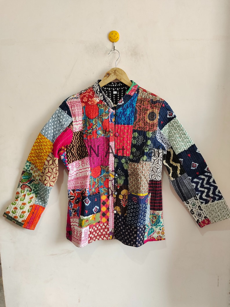 Reversible Patchwork Jacket Indian Quilted Jacket Patola Silk - Etsy