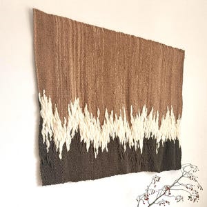 Industrial style weaving tapestry, Earth tone wall hanging, Loft style wall tapestry