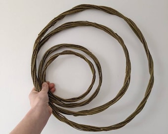 Thin willow wreath base. Simple plain willow hoop in various sizes. Natural wicker wreath. Made to order