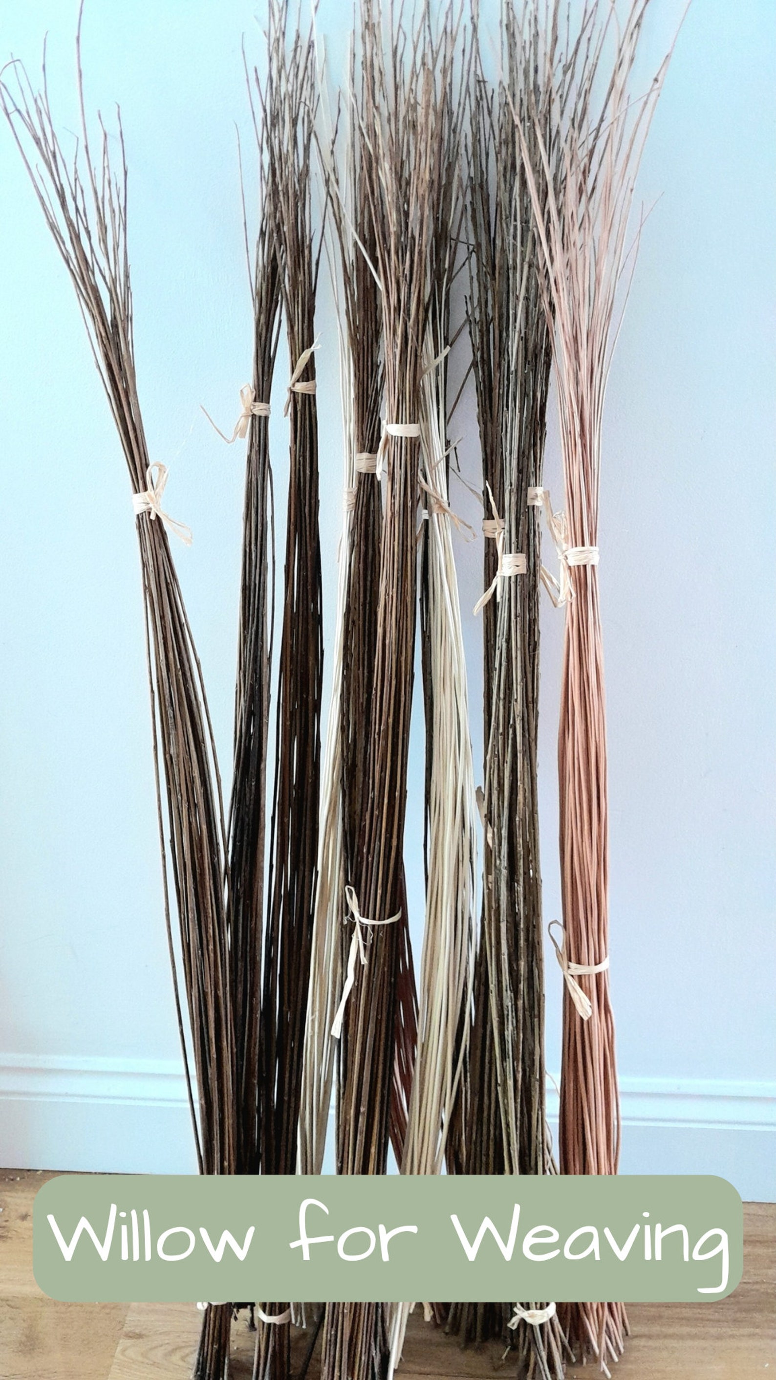 Willow Rods Splints Straight Willow Rods for Weaving and Crafts. Natural Brown, Buff or ...