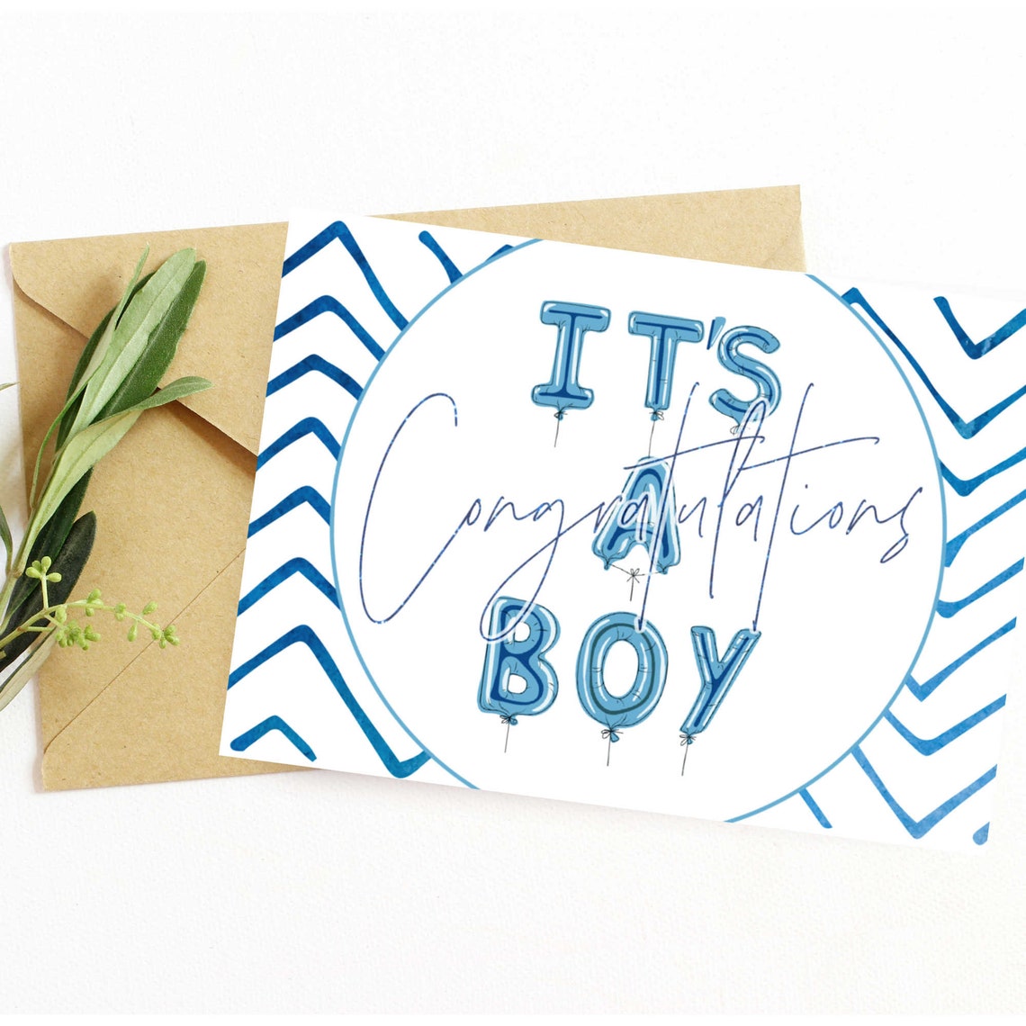 INSTANT DOWNLOAD 'It's A Boy' Card - Etsy España