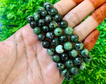 Pulsera Ruby Zoisite / Pulsera Anyolite de 8MM / Piedra de Vitalidad y Crecimiento / Cristales de Prosperidad y Abundancia / Pulsera de Energía Positiva