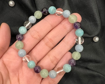 Armband angstondersteuning, angst- en depressieverlichting polsmala, zelfzorg en stressverlichting, geschenk genezende kristallen, ondersteuning geestelijke gezondheid