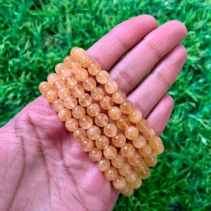 Citrine Gemstone Bracelet | 6MM Beaded Bracelet | Good Luck Wealth Prosperity | Abundance | Attract Success | Jewelry Gift | Protection Bead