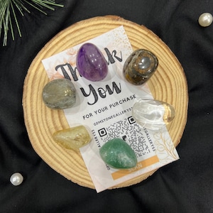 Money Magnet Crystals Set, Six-Elements Money Magnet Gemstones, Luck, Wealth & Prosperity, Manifest Abundance, Attract Success, Pocket Gift