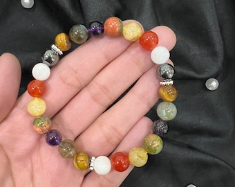 Pulsera de equilibrio hormonal y fertilidad, pulsera energética para el síndrome de ovario poliquístico, joyería con cuentas de piedras preciosas naturales, accesorio de salud para mujer hecho a mano, regalo para ella