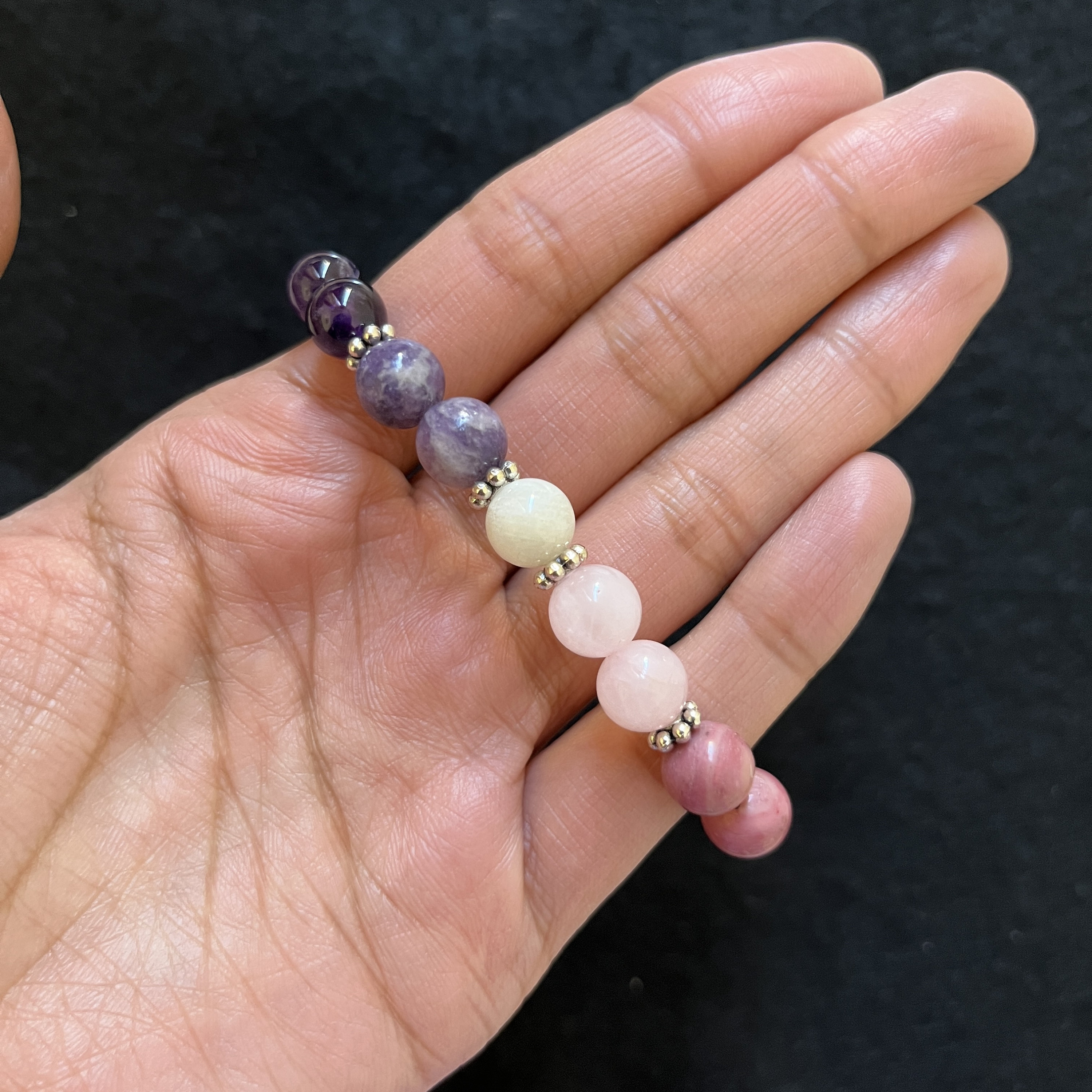 Bracciale Di Giada Con Coccinella Per Addio Colleghi - Portafortuna Per Nuovo Lavoro, Lapislazzuli