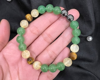 Armband rijkdom maker, overvloed en welvaart kralen sieraden, natuursteen armband voor financieel succes, rijkdom armband, geldmaker