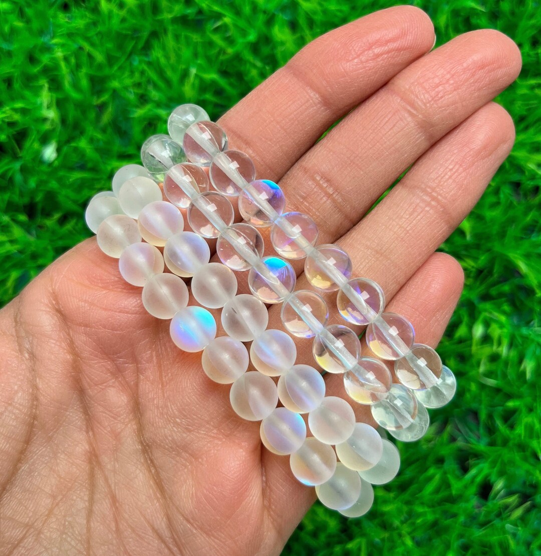 Pulsera Elástica Perlas Virgen Con Niño - Arte Religioso Martha