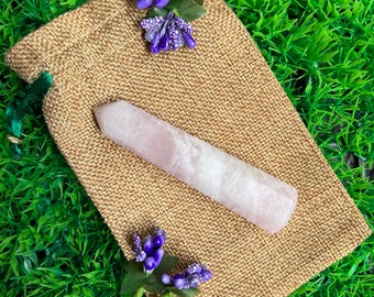 AAA Rose Quartz Crystal Tower: Hand-Carved Healing Obelisk