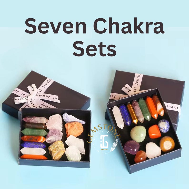 Seven Chakra Stone Box Set | Raw or Polished Gemstone Gift Box ...
