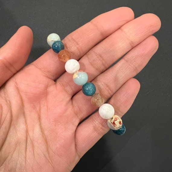 Lebensquelle Plus Bracciale Con Schegge Di Pietre Naturali - Elastico Fatto A Mano - Ametista, Quarzo Rosa - 18-19 Cm - Gioiello Energetico