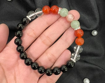 Pulsera de intención de control de peso, apoyo para bajar de peso, piedras preciosas curativas naturales, pulsera de motivación, estimulación del metabolismo, pulsera de desintoxicación