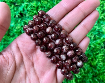 Garnet Bracelet | 8MM Garnet Bracelet For Strength, Power, Prosperity, Love & Relationships | Protection Bracelet | Negative Energy Healing