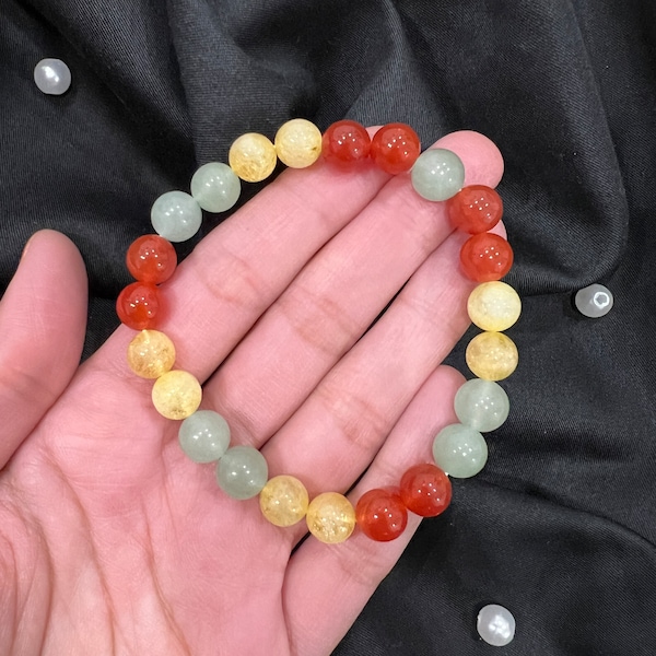 Career Success Beaded Bracelet, Handmade Natural Stone Jewelry, Career Growth Bracelet, Motivation Gift, Professional Journey Support