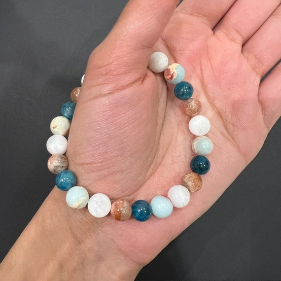 Bracciale Con Pietra Di Luna 8 Mm – Braccialetto Elastico Per Energia Positiva, Equilibrio Emotivo, Regalo Donna (rosa)
