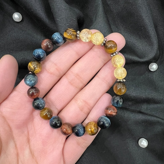 Pulsera De Piedra Natural De Ojo De Tigre De Sudáfrica - AA | La