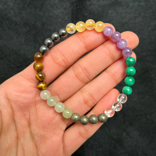 Money Maker Bracelet | Eight-Element Beaded Bracelet | Prosperity & Abundance Jewelry | Attract Financial Success | Wealth Boosting Crystals