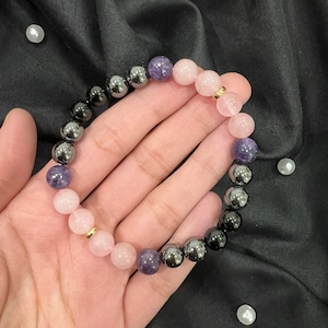 Empath Support Bracelet, Grounding Energy Bracelet, Empath Crystal Jewelry, Spiritual Energy Gift, Handmade Stretch Beaded Bracelet