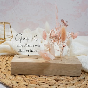 Support de fleurs séchées Pink Mama | Le bonheur, c'est d'avoir une maman comme toi | Merci maman