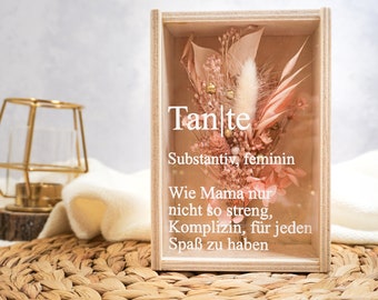 Geschenkbox Patentante | Geschenk Tante | Blumenbox | Weihnachtsgeschenk Patentante