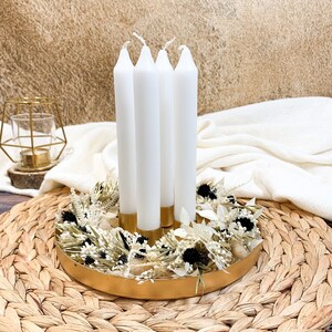 Advent Wreath Dried Flowers Rod Candles | Advent | Christmas | Dried flowers | Block candle