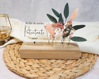 Dried flower stand Ask godmother | Gift Godmother | Baptism | Thank you sponsors