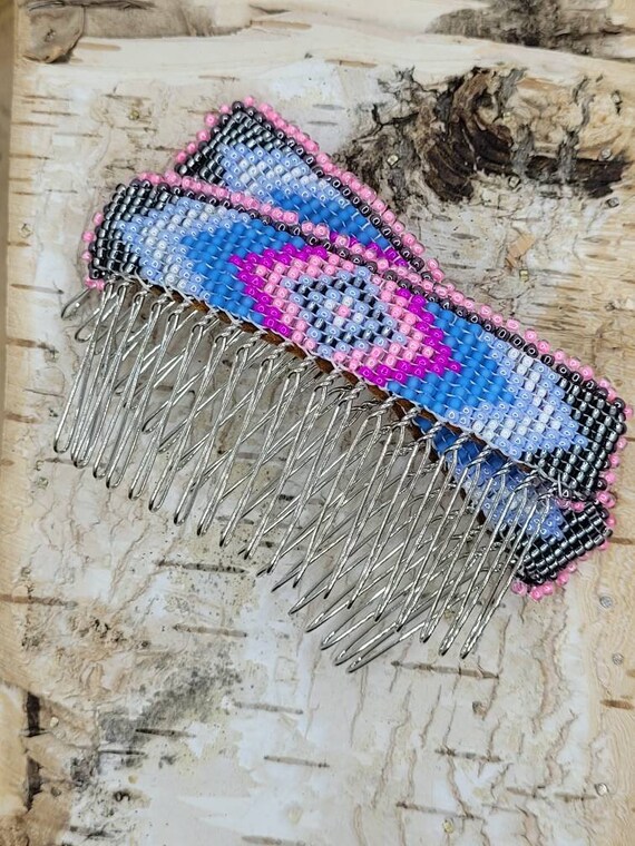 Indigenous Beaded Hair Combs. Beaded Hair Combs. Feather Etsy