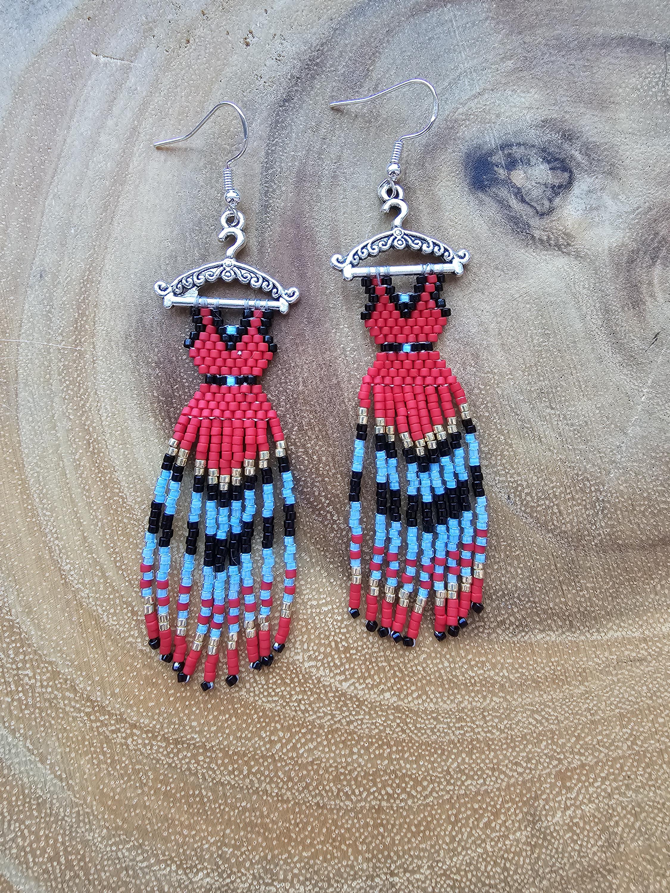 Red Dress Earrings. MMIWG Red Dress Earrings. Indigenous Earrings. First  Nations Fringed Earrings. Red Dress Tassel Earrings. - Etsy
