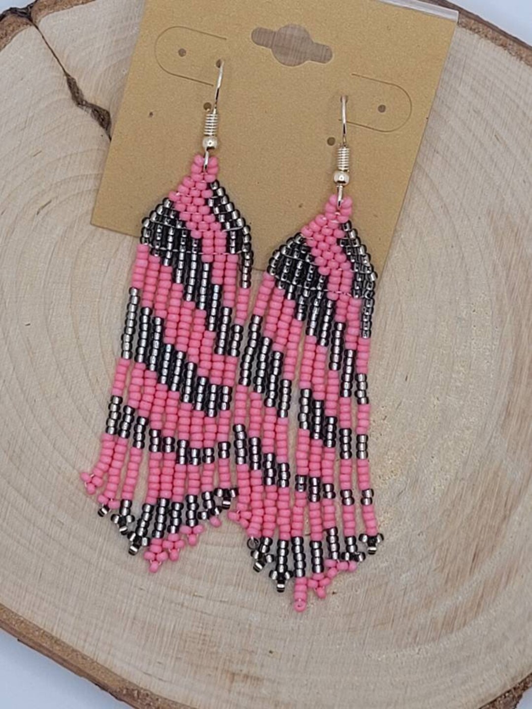 Beaded Tassel Earrings. Indigenous Fringed Earrings. Native Etsy Canada
